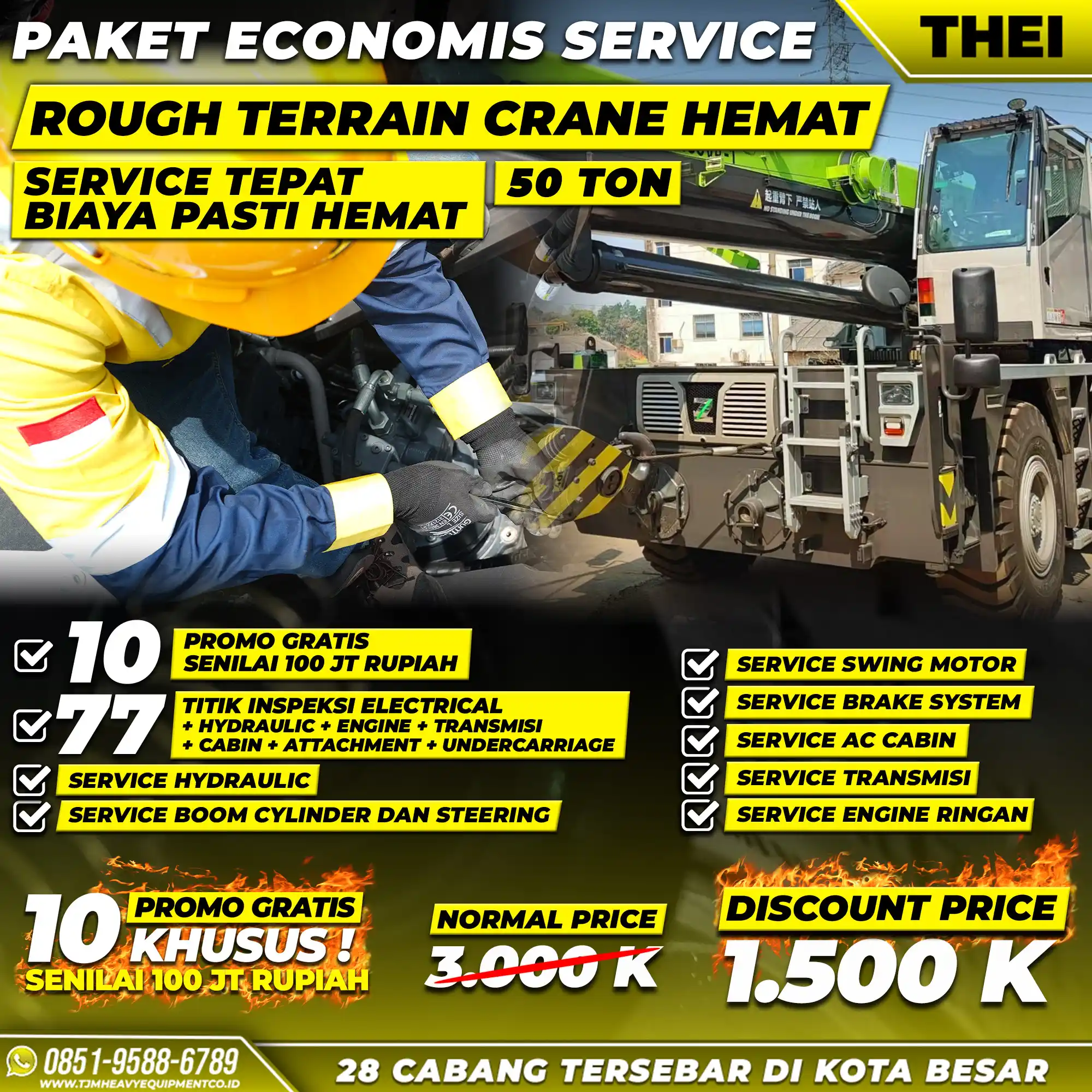 PAKET SERVICE ROUGH TERRAIN CRANE HEMAT