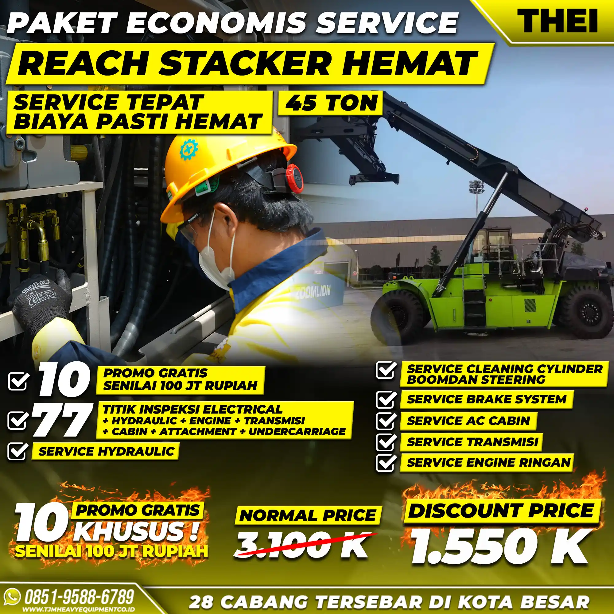 PAKET SERVICE REACH STACKER HEMAT