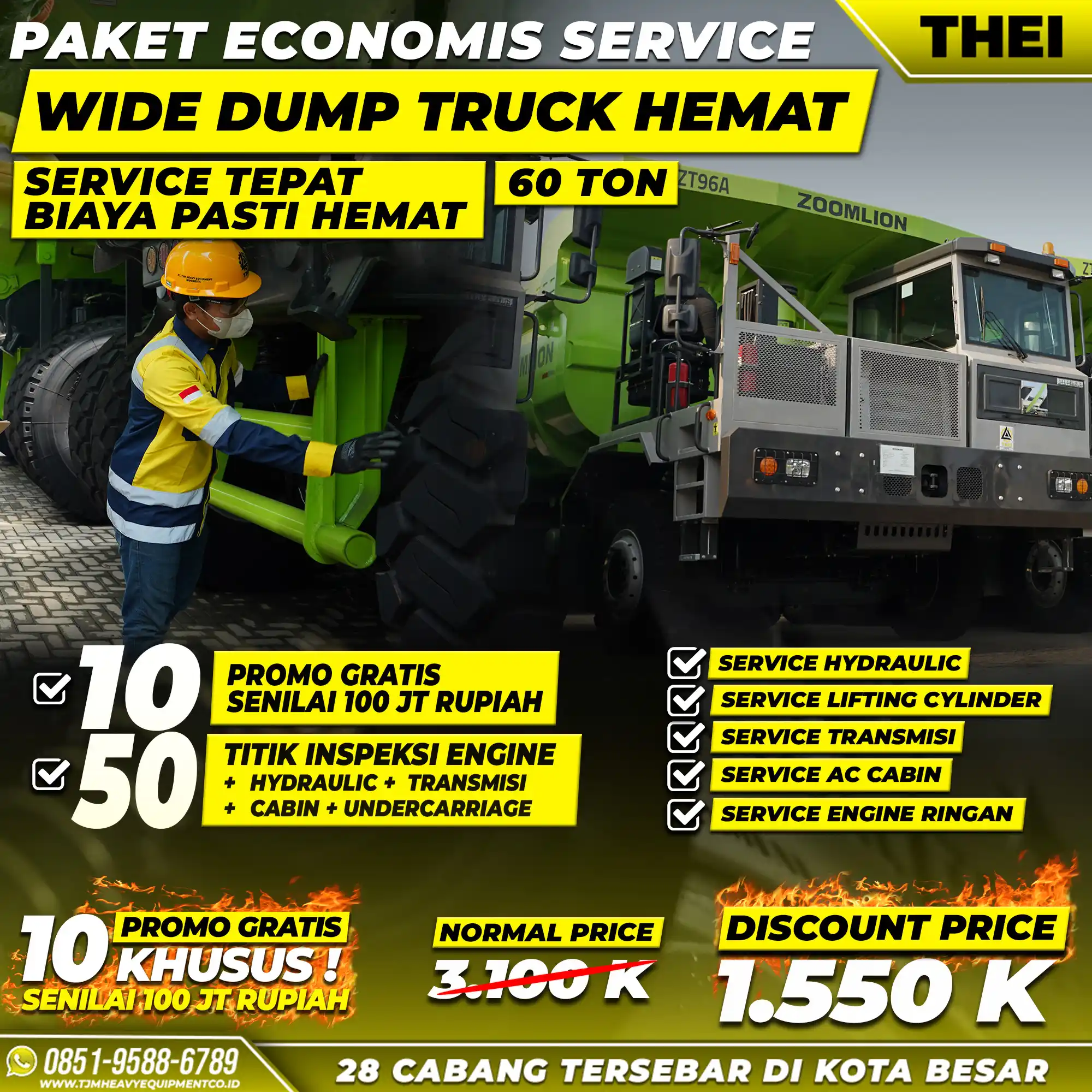 PAKET SERVICE WIDE DUMP TRUCK HEMAT